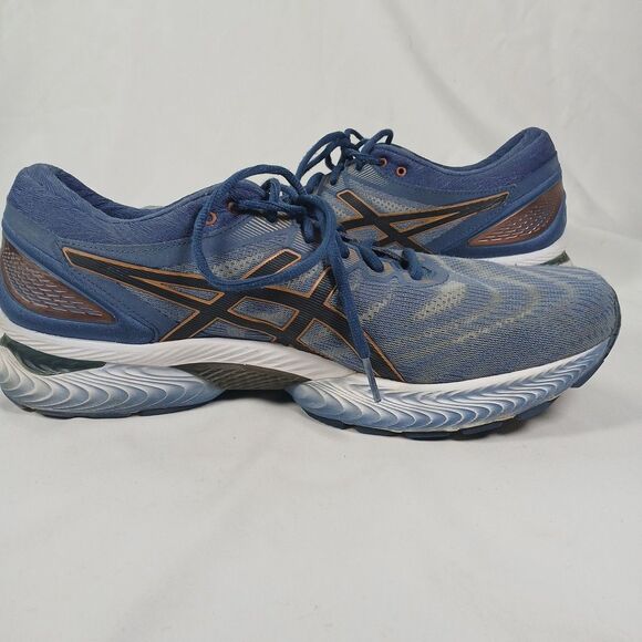 Asics Mens Gel Nimbus 22 Blue Orange Running Shoes Size 12 Athletic Trainers - Picture 10 of 12
